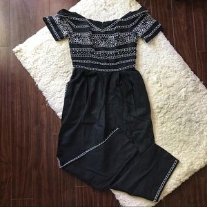 Vintage Beaded Jumpsuit Off the Shoulder